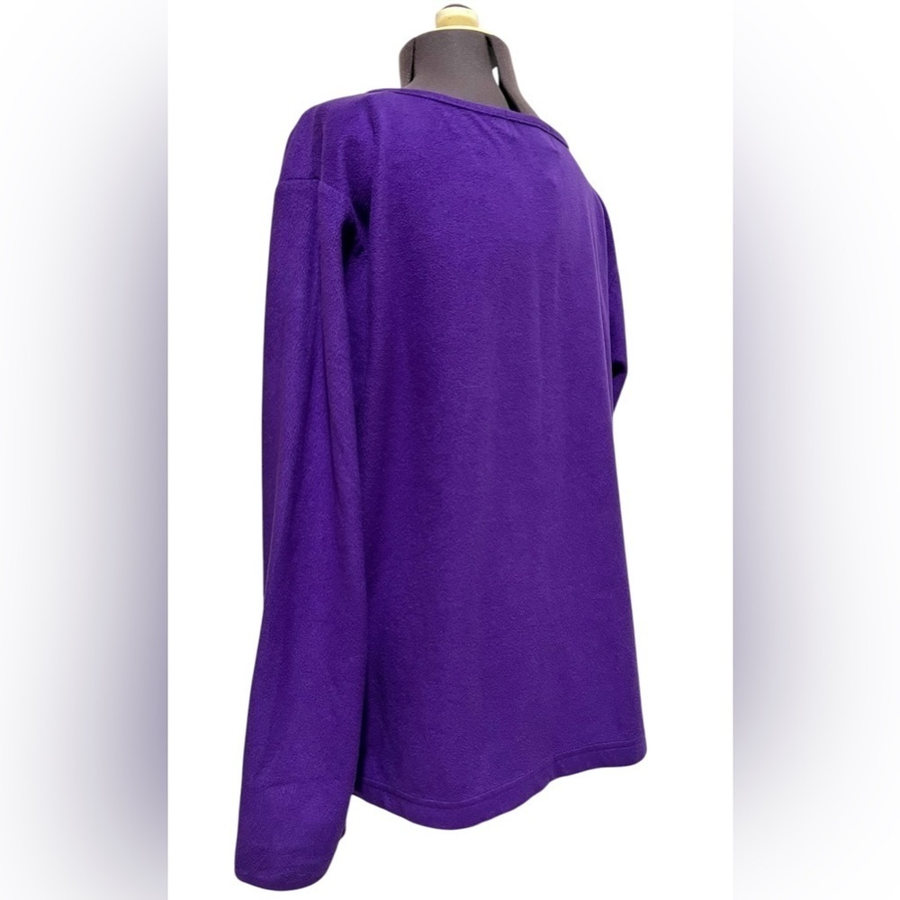 Oscar de la Renta Cozy Pajama Lounge Top Purple Size M - Picture 5 of 7